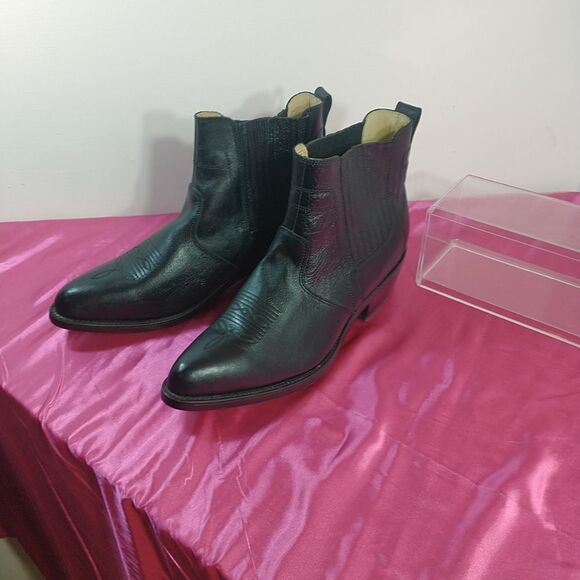 Durango Western Cowboy Chelsea Ankle Boots Mens 12 EE Black Leather - Picture 10 of 10